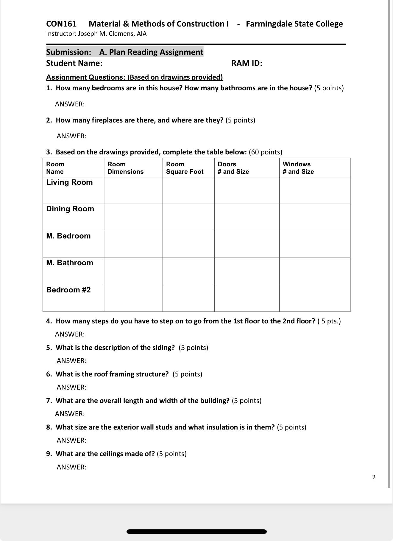 CON161 Material & Methods of Construction I -