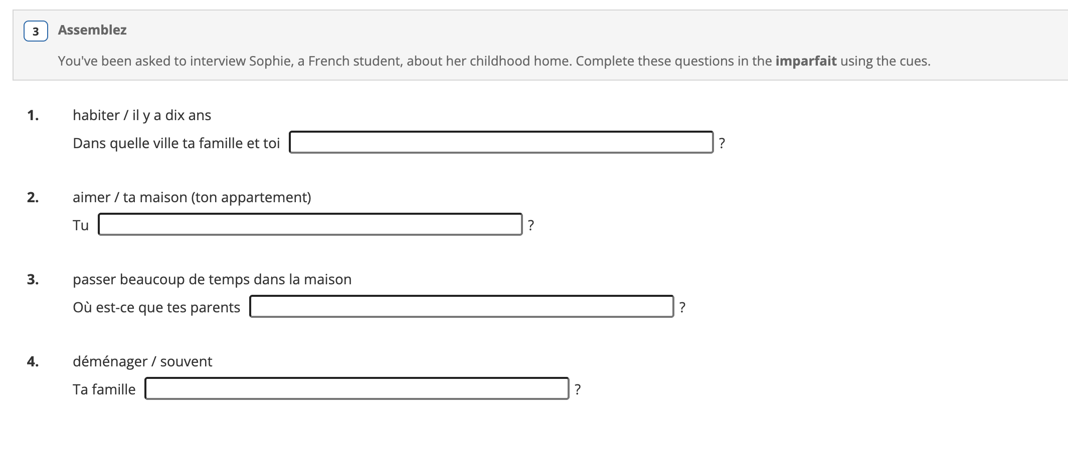 3 Assemblez You've been asked to interview