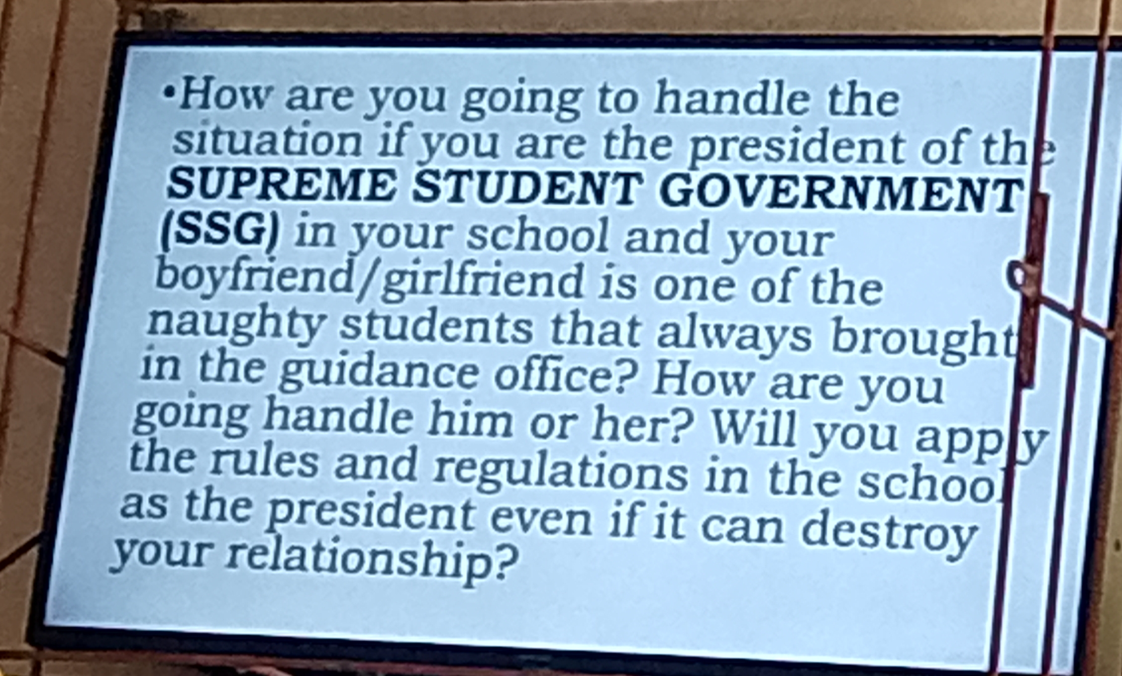 it clearly . How are you going to handle the