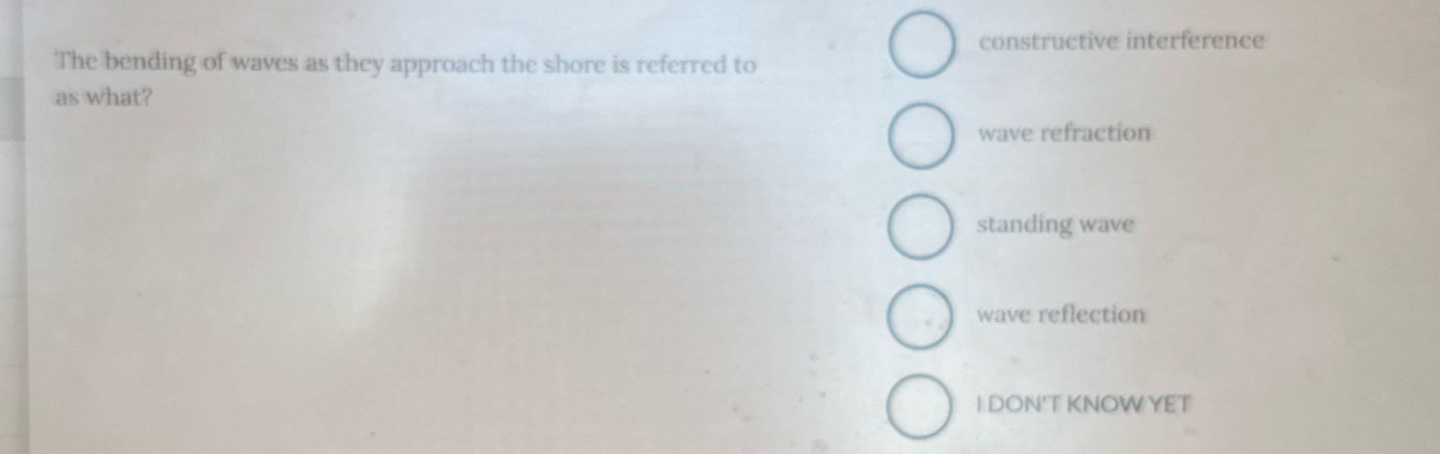 constructive interference The bending of waves as