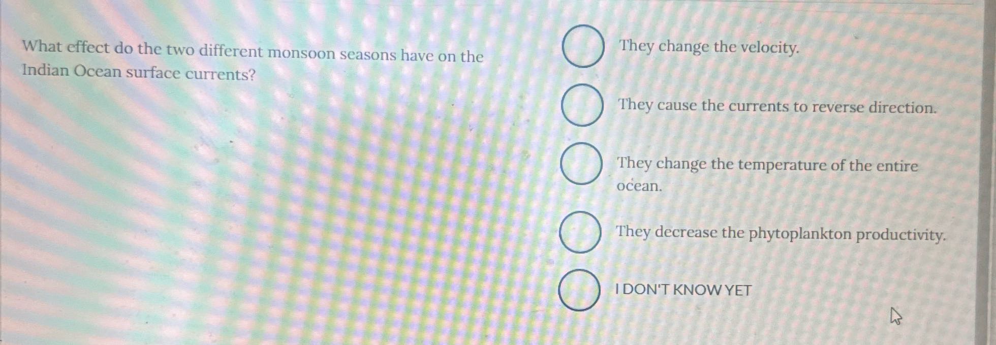 What effect do the two different monsoon seasons