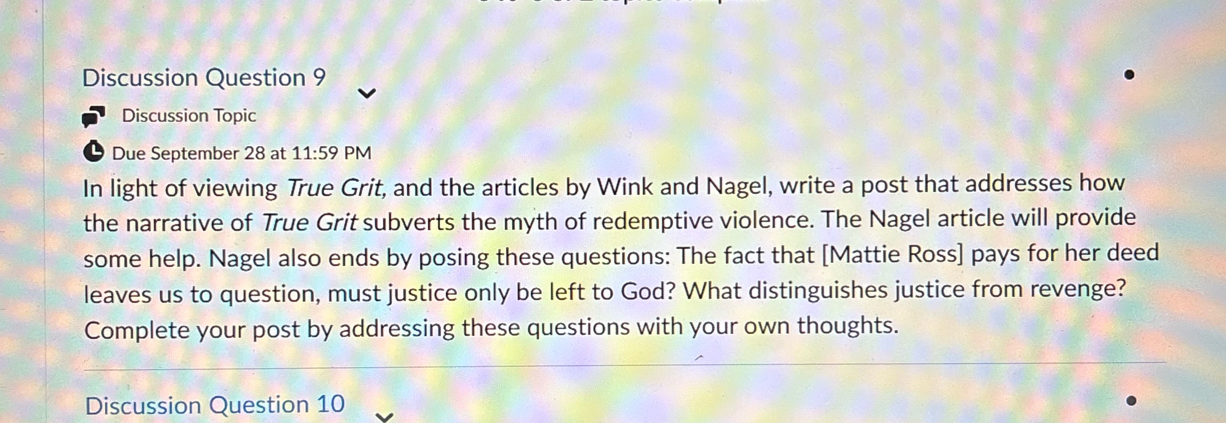 Discussion Discussion Question 9 S e g\"