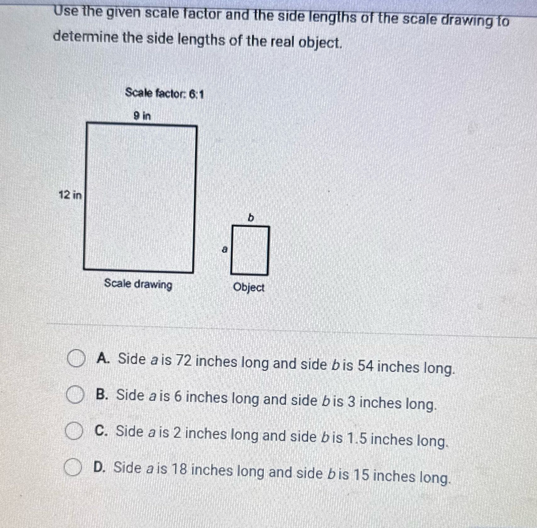 What is the lengths of the scale drawing to