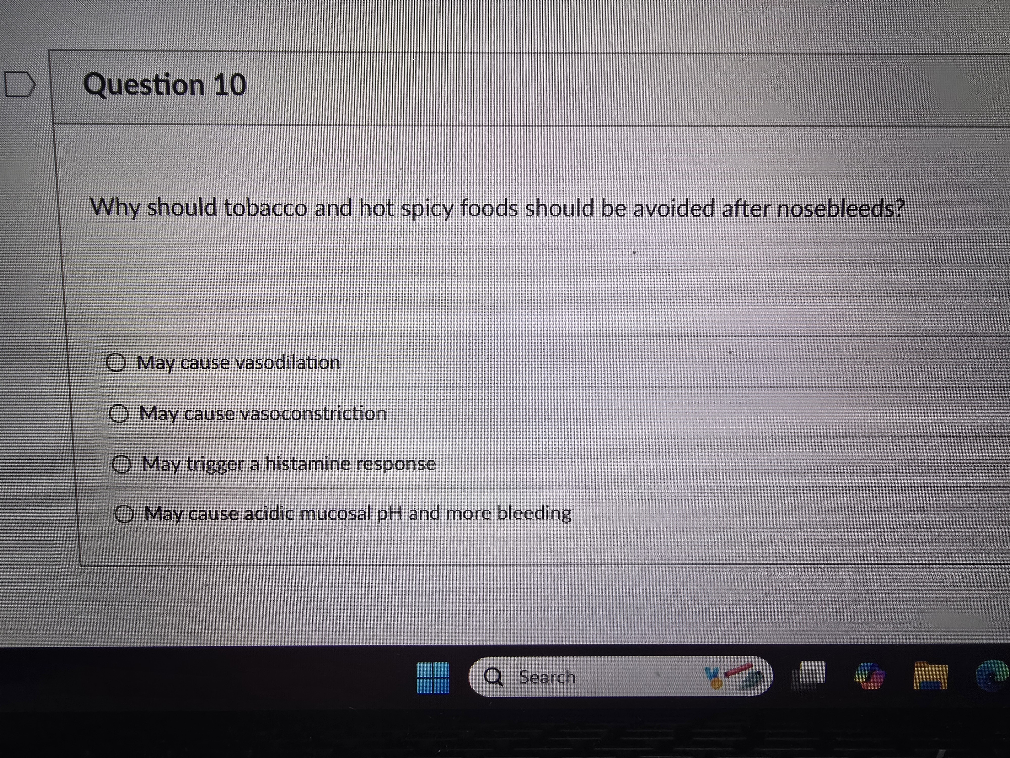 the question Question 10 Why should tobacco and