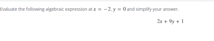 solve this Evaluate the following algebraic