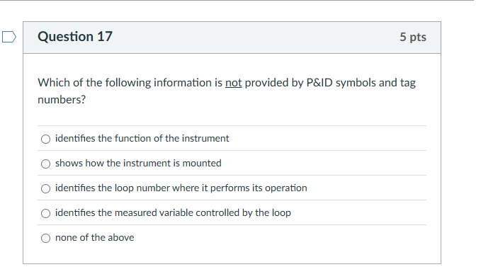 solve Question 17 5 pts Which of the following
