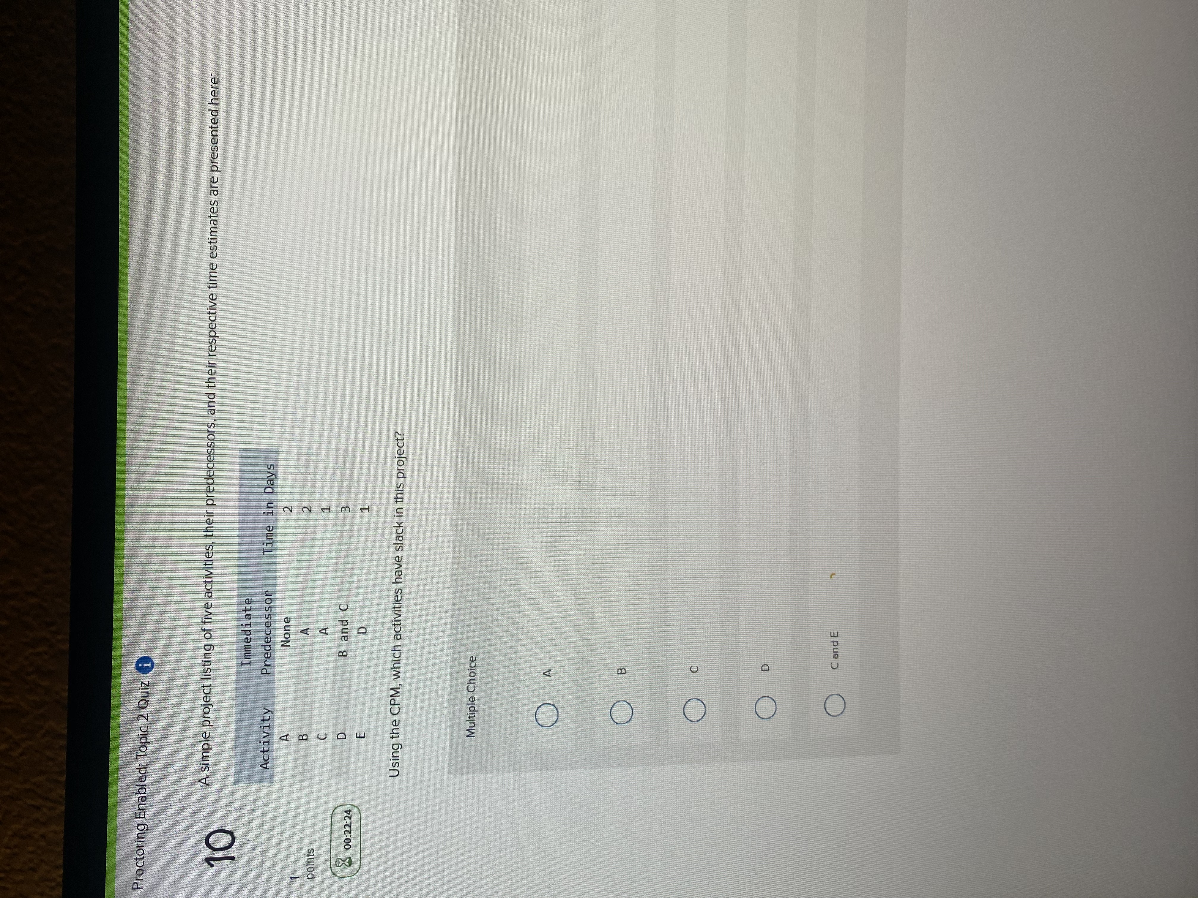 Pls solve Proctoring Enabled: Topic 2 Quiz (1 A