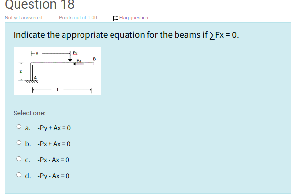 solve Question 18 Not yet answered Points out of