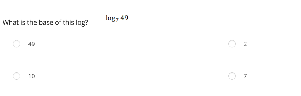 What is the base of this log? What is the base of