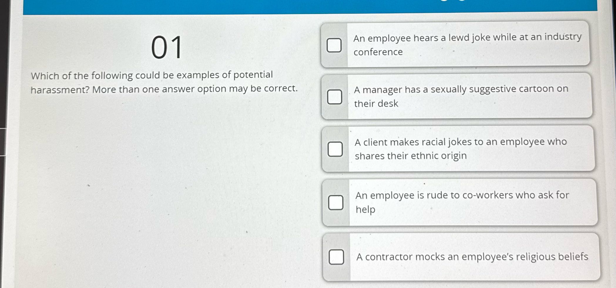 Solve 01 Which of the following could be examples