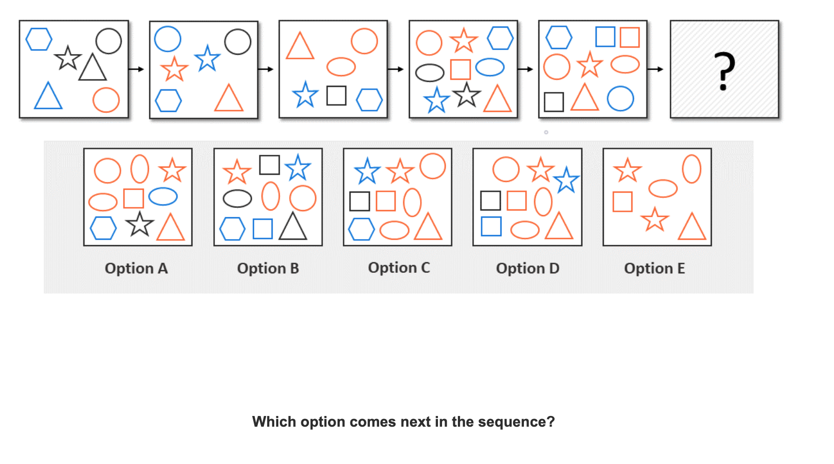 Which option comes next in the sequence? OOHOXO W