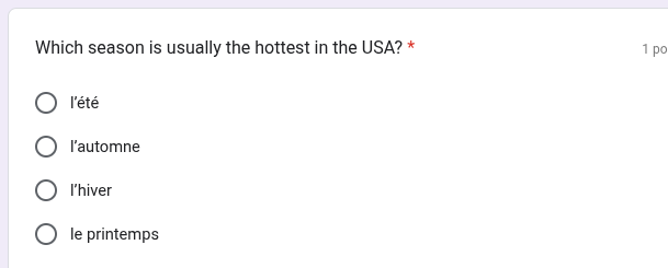 Which season is usually the hottest in the USA? *