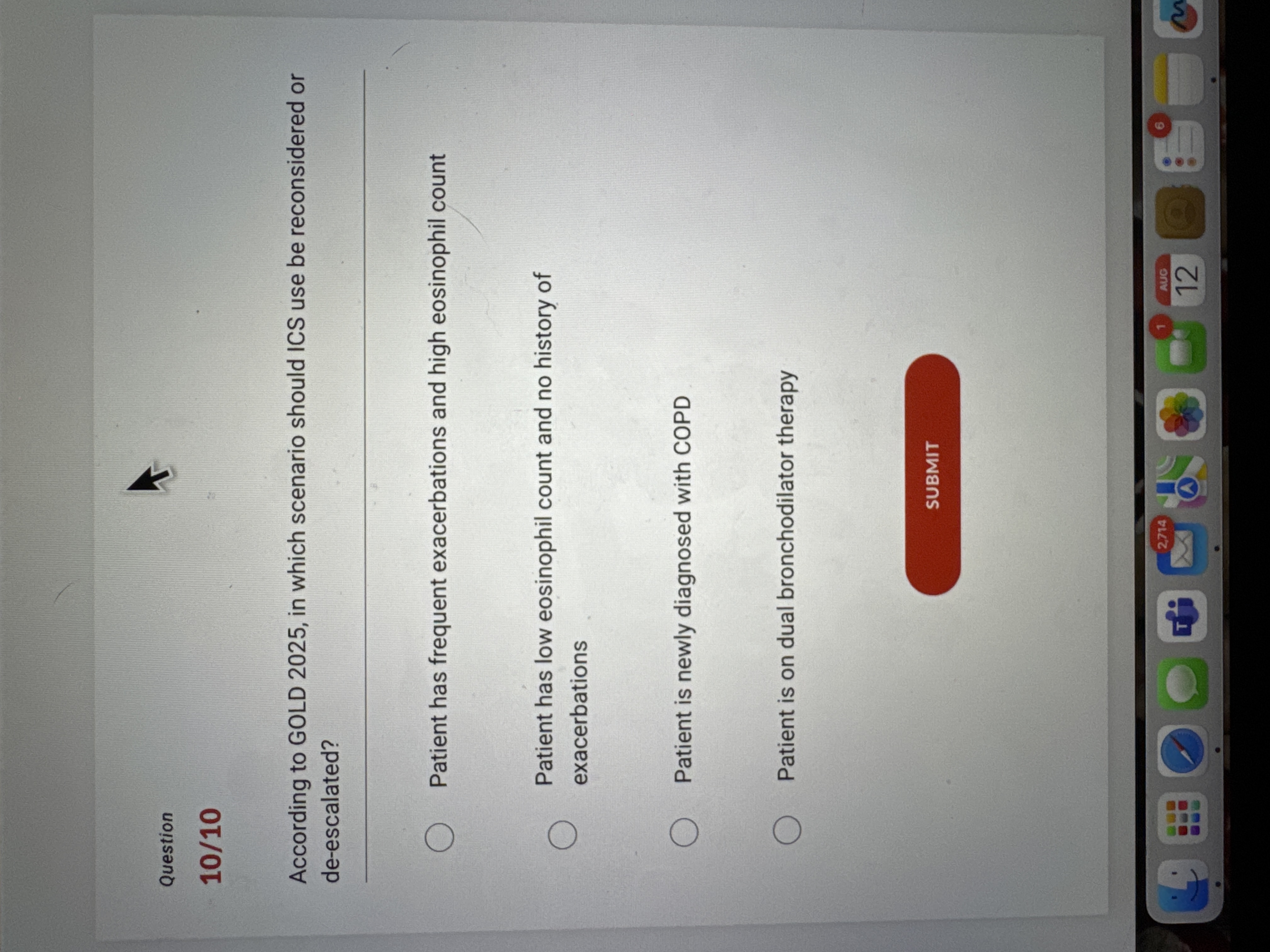 What is the correct answer? Question 10/10