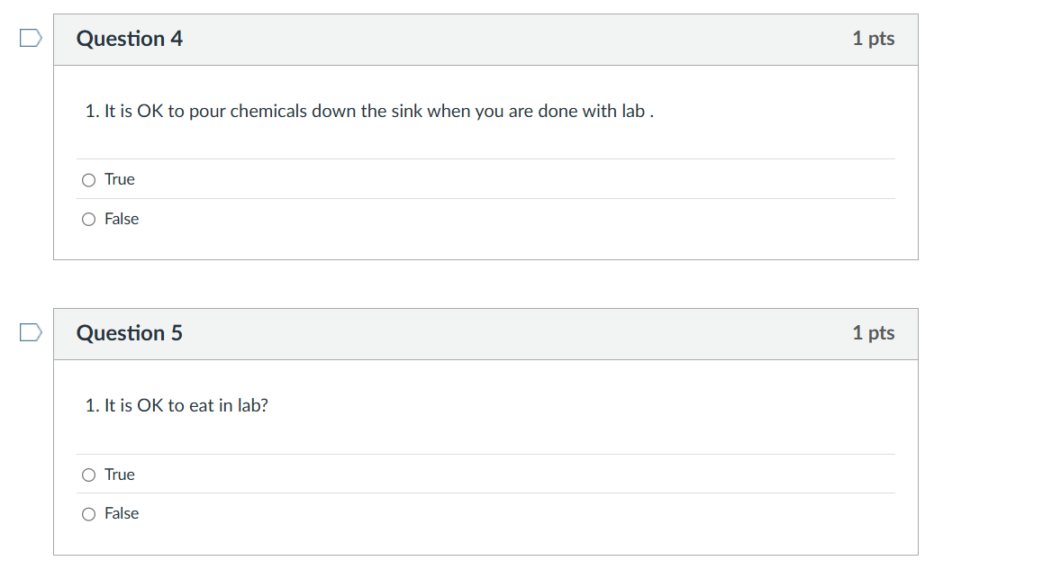 solve this D Question 4 1 pts 1. It is OK to pour