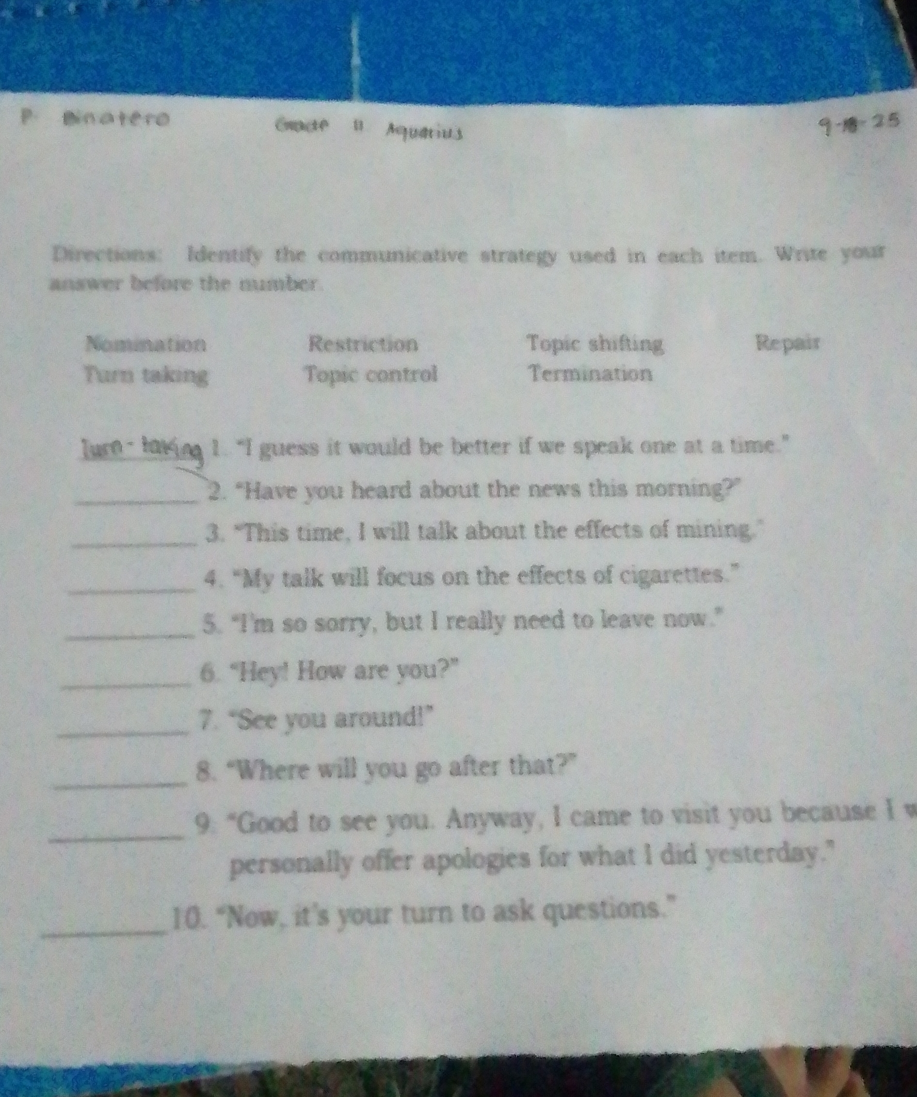 this question with a right answer Anotero 9-1-25