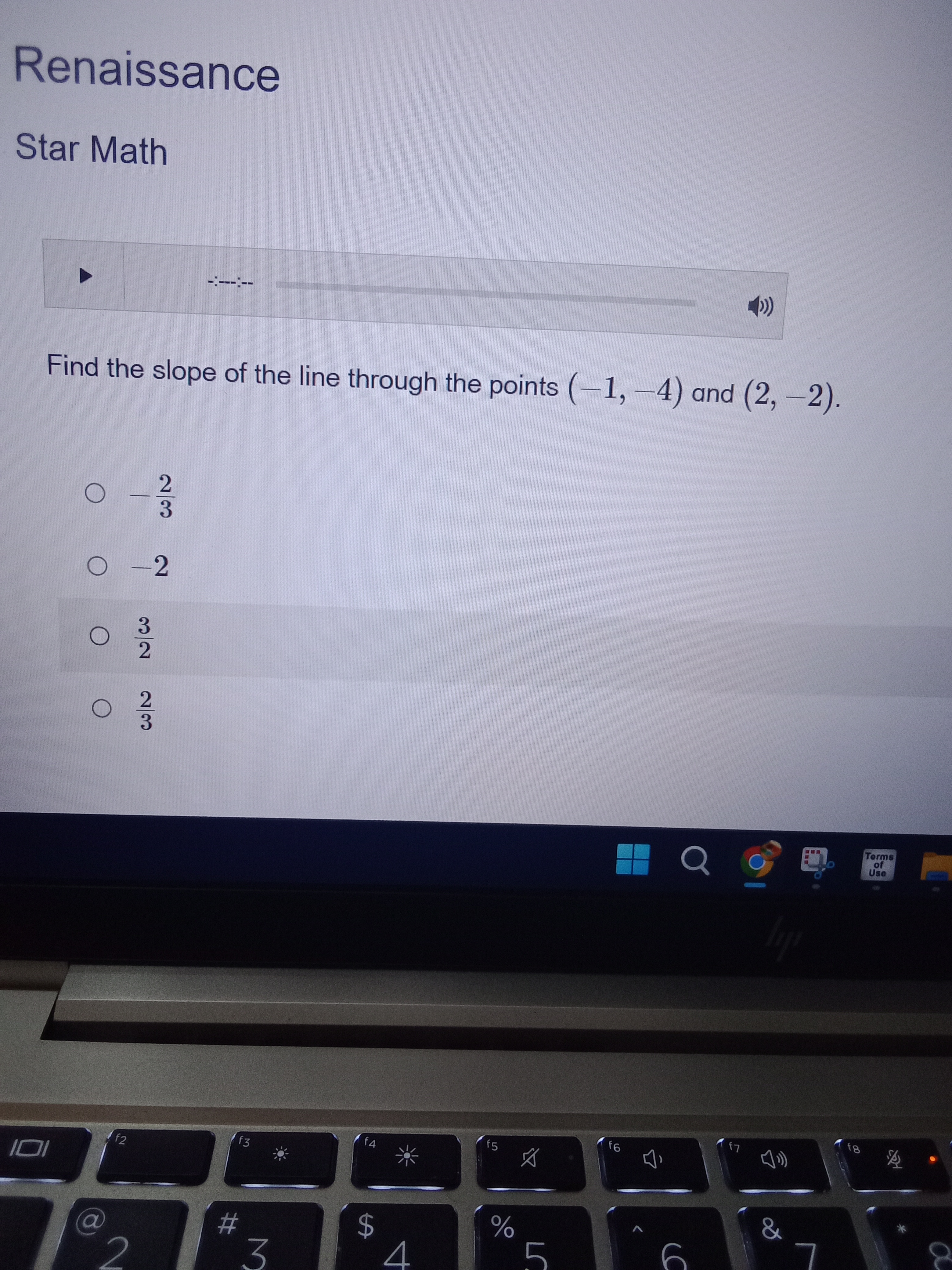 Find a slope Renaissance Star Math 4) Find the