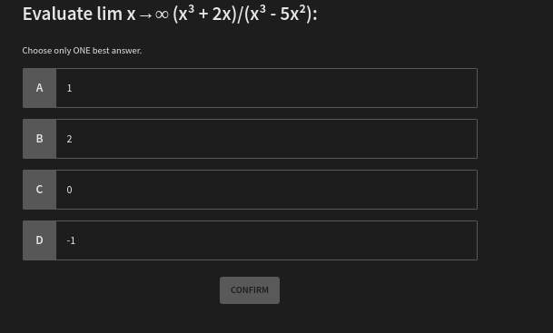 how to solve Evaluate lim x - co (x3 + 2x)/(x3 -
