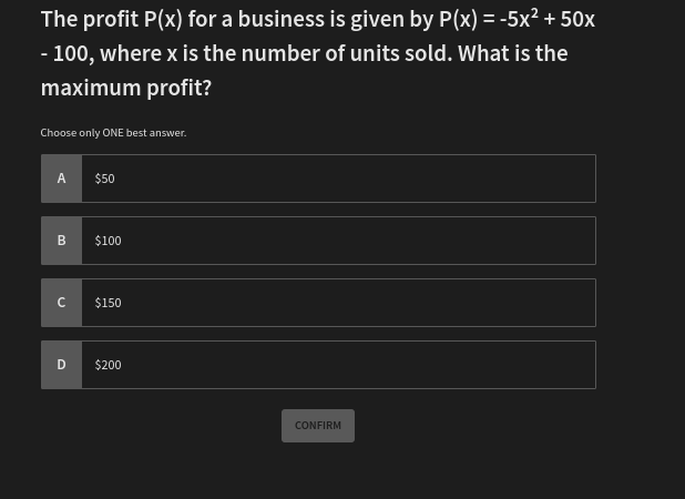 how to solve The profit P(x) for a business is
