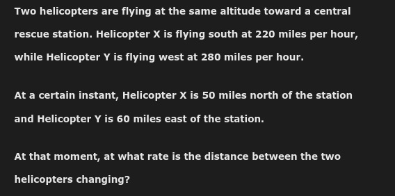 how to solve Two helicopters are flying at the
