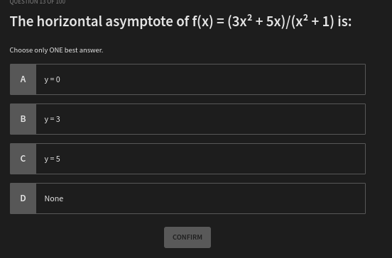 how to solve The horizontal asymptote of f(x) =
