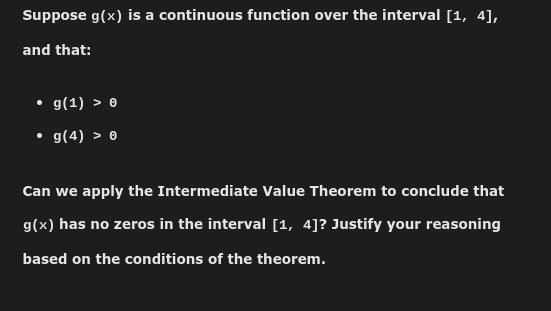 how to solve Suppose g(x) is a continuous