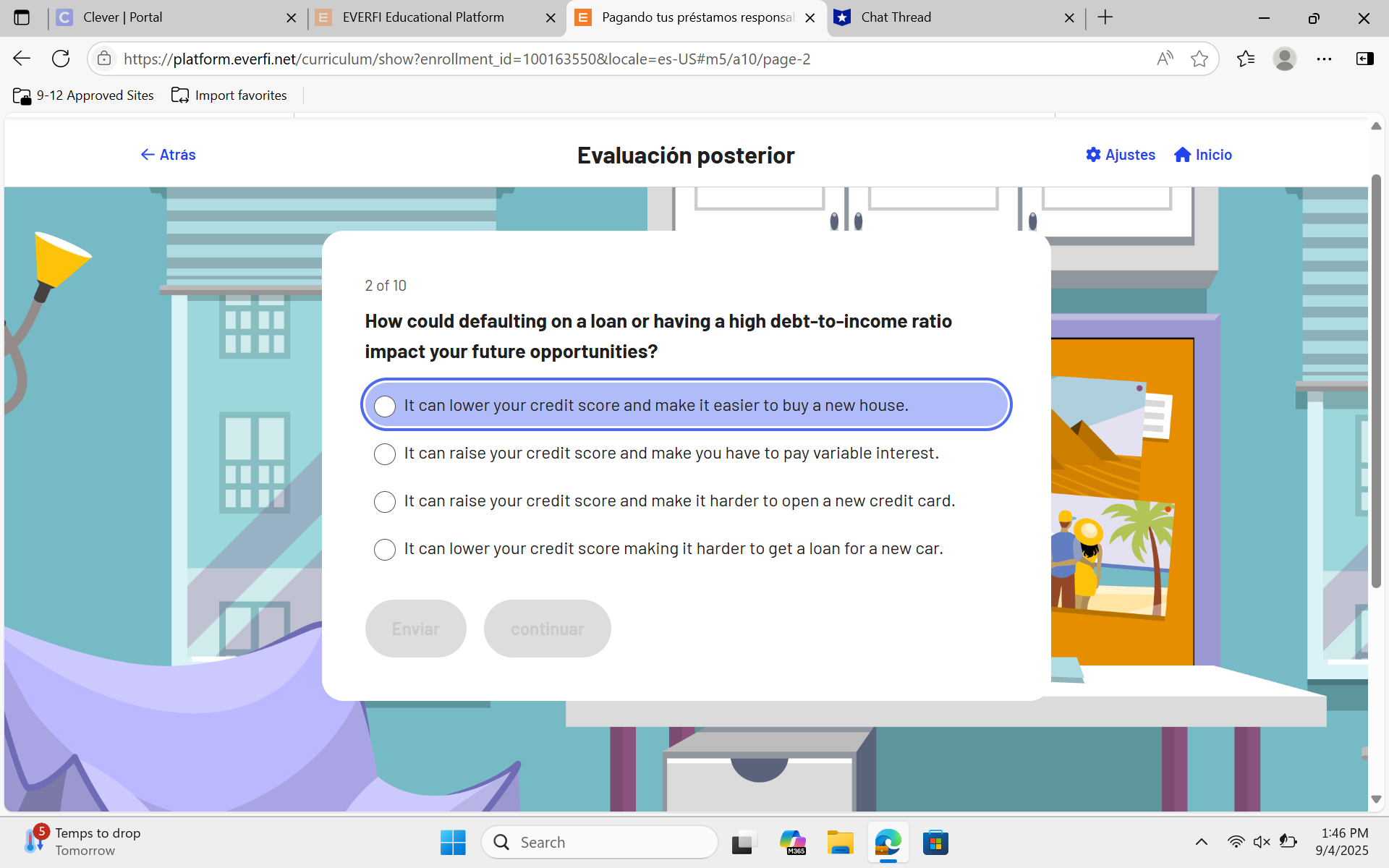 solve it C Clever | Portal X E EVERFI Educational