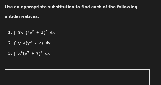 how to solve Use an appropriate substitution to