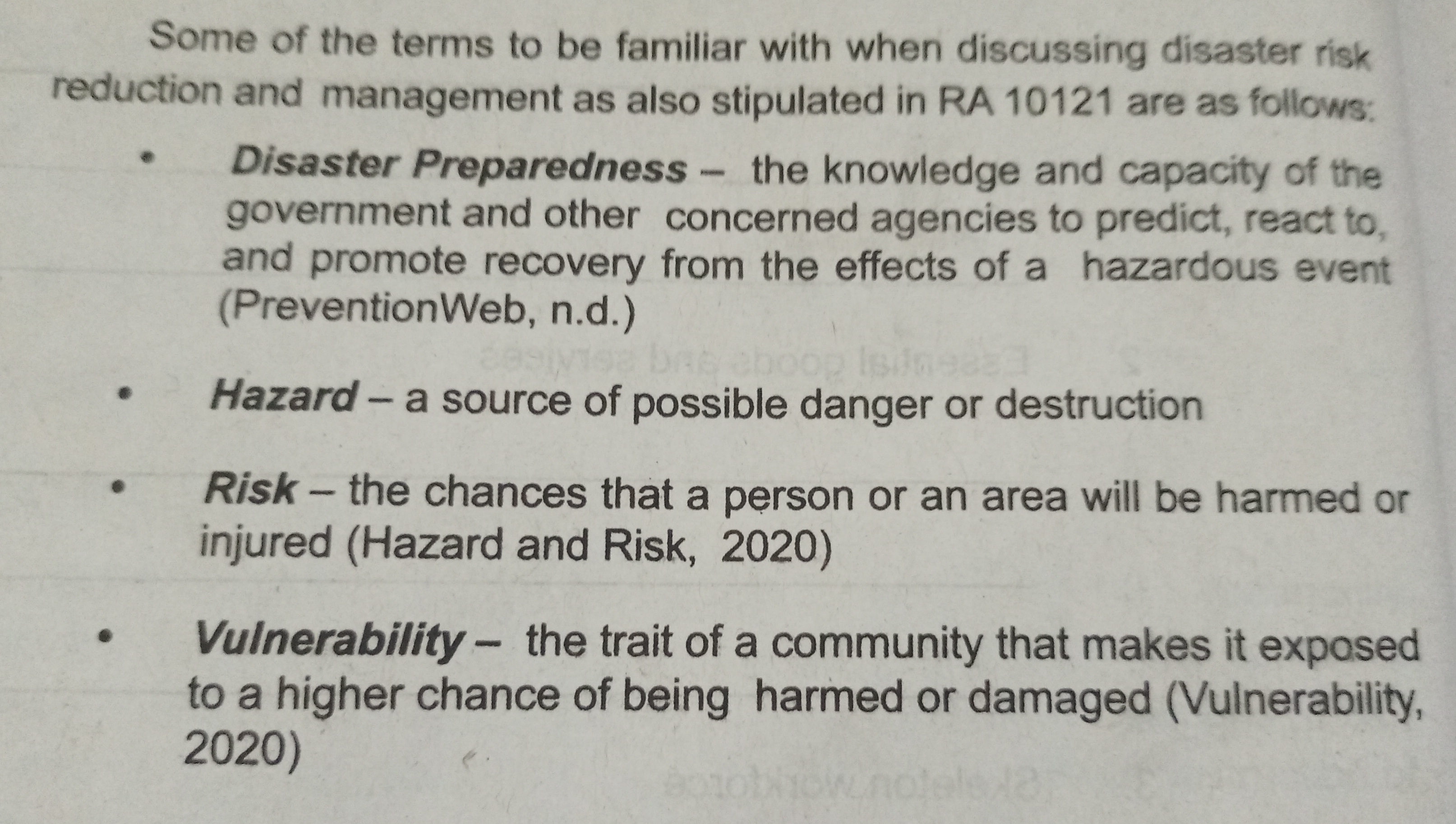 direct to the point explaination of each word