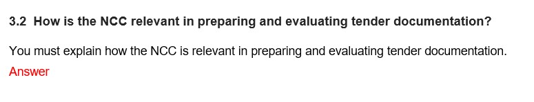 the attached 3.2 How is the NCC relevant in