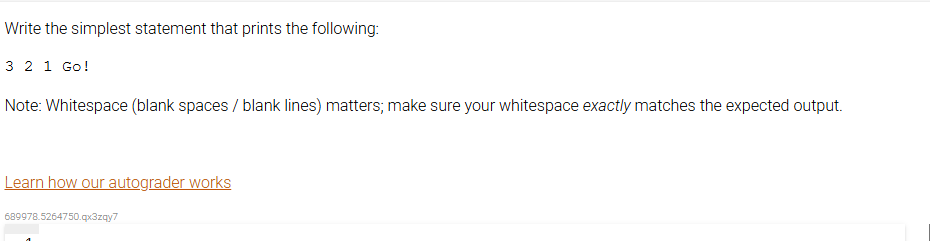 Solve Write the simplest statement that prints