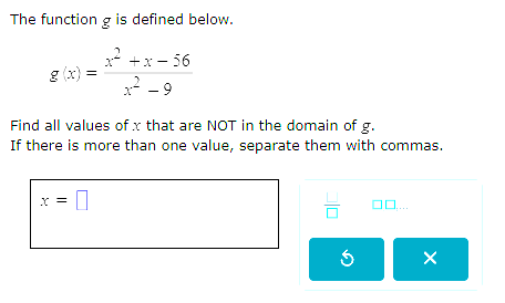solve The function g is defined below. +x - 36 CO
