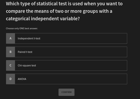 how to solve Which type of statistical test is