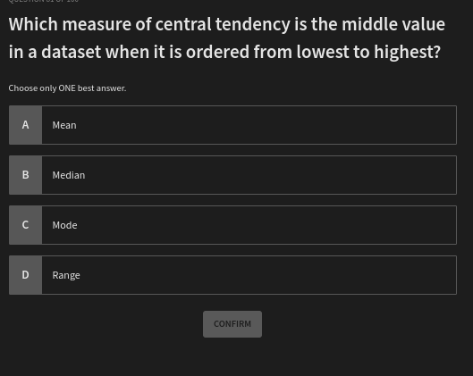 how to solve Which measure of central tendency is