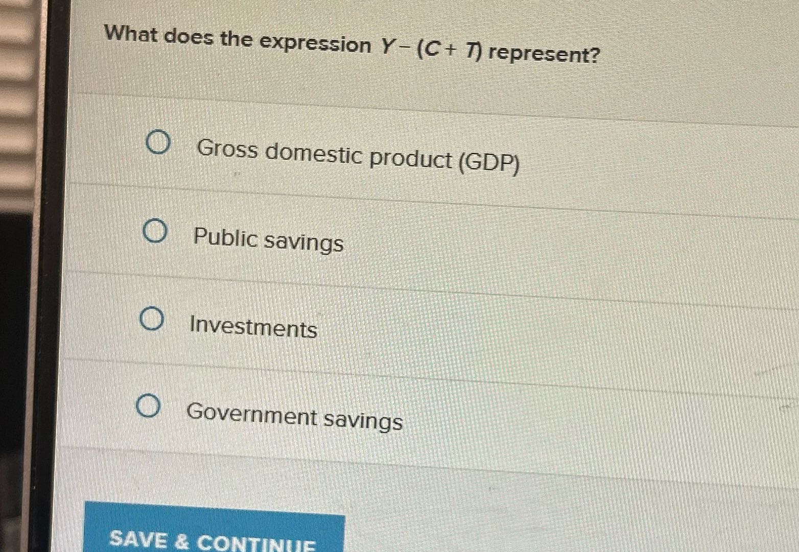 What does the expression Y- (C + 7) represent?