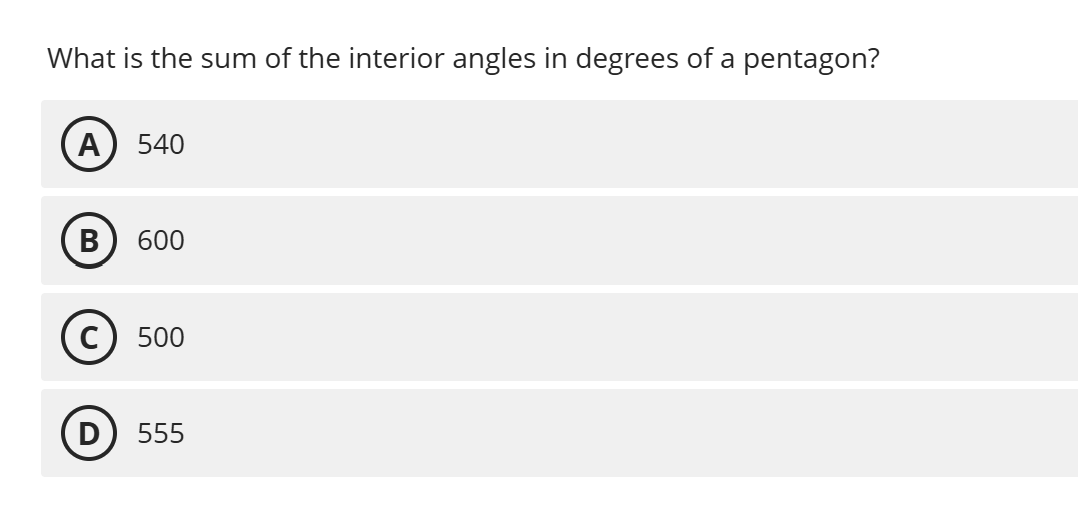 solve What is the sum of the interior angles in