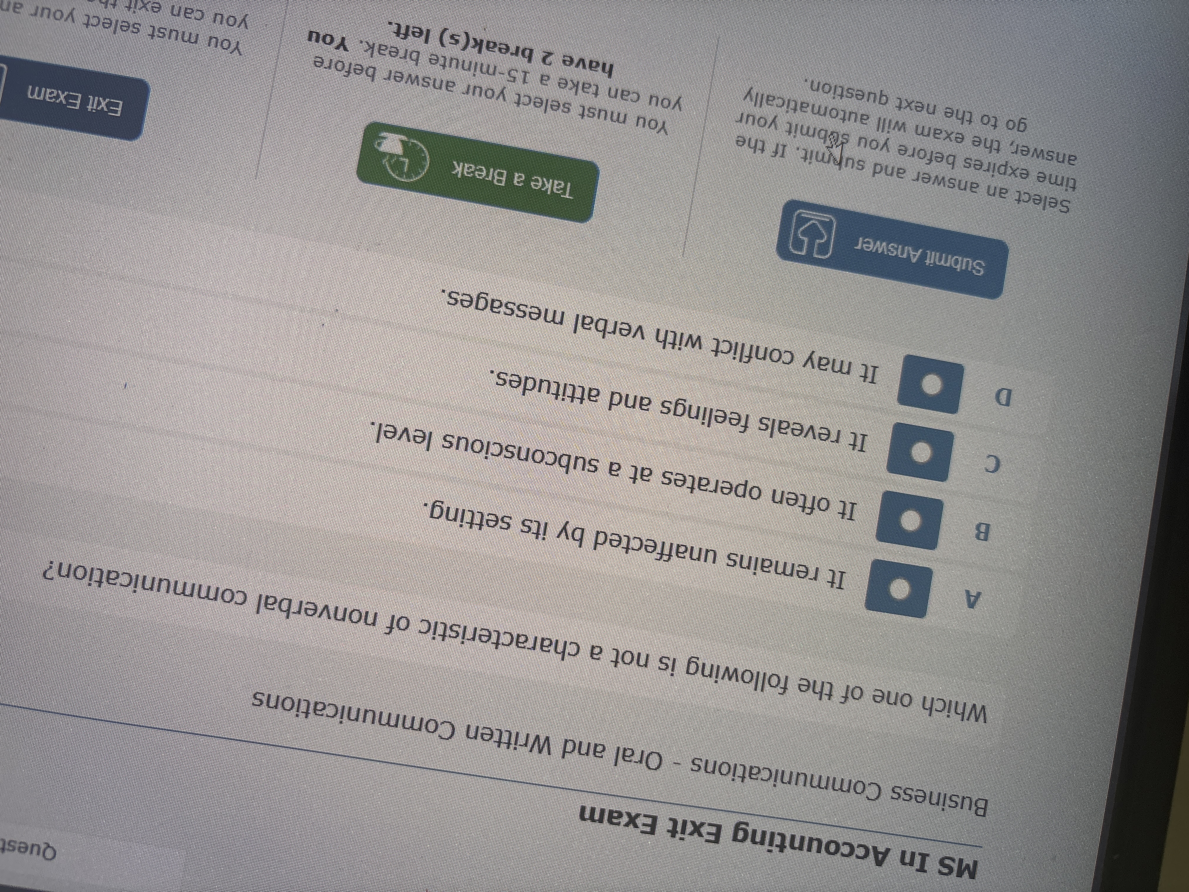 Quest MS In Accounting Exit Exam Business