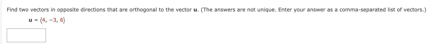 Solve Find two vectors in opposite directions