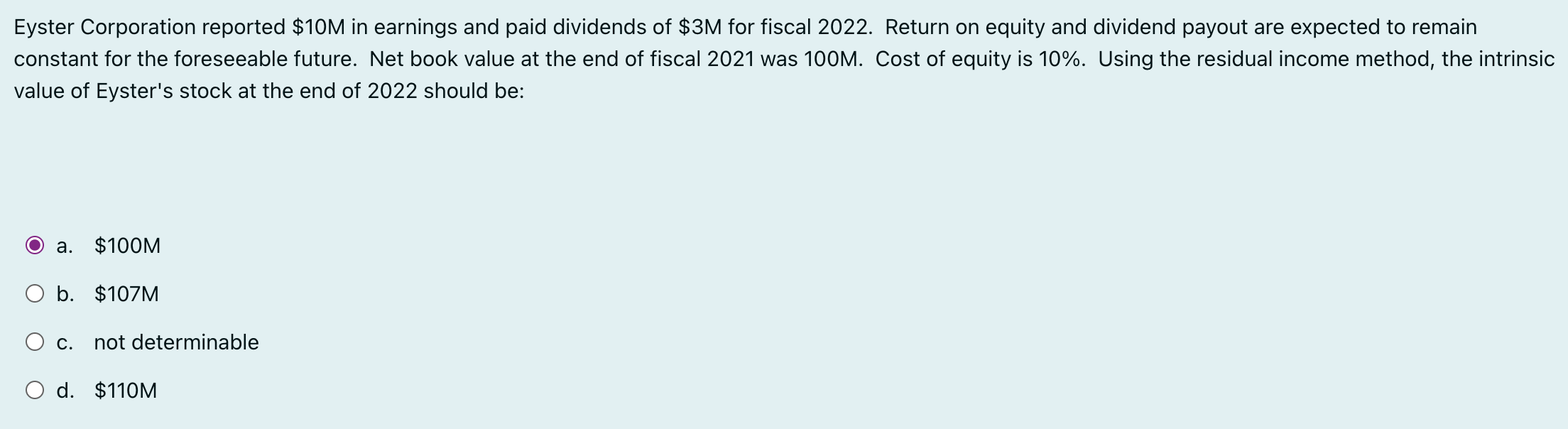 solve Eyster Corporation reported $10M in