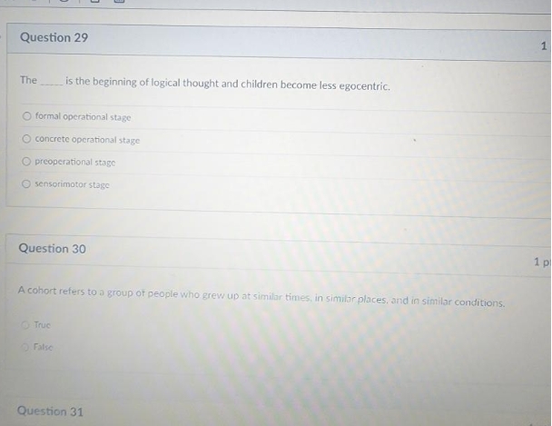 a Question 29 1 The _is the beginning of logical