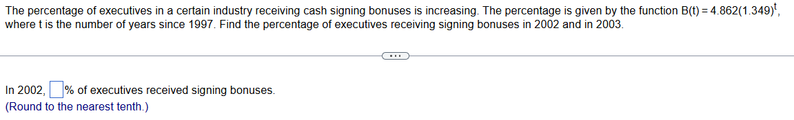 The percentage of executives in a certain