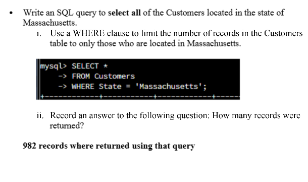 Solve Write an SQL query to select all of the
