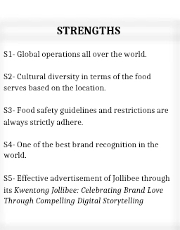 Can you explain this? STRENGTHS $1- Global