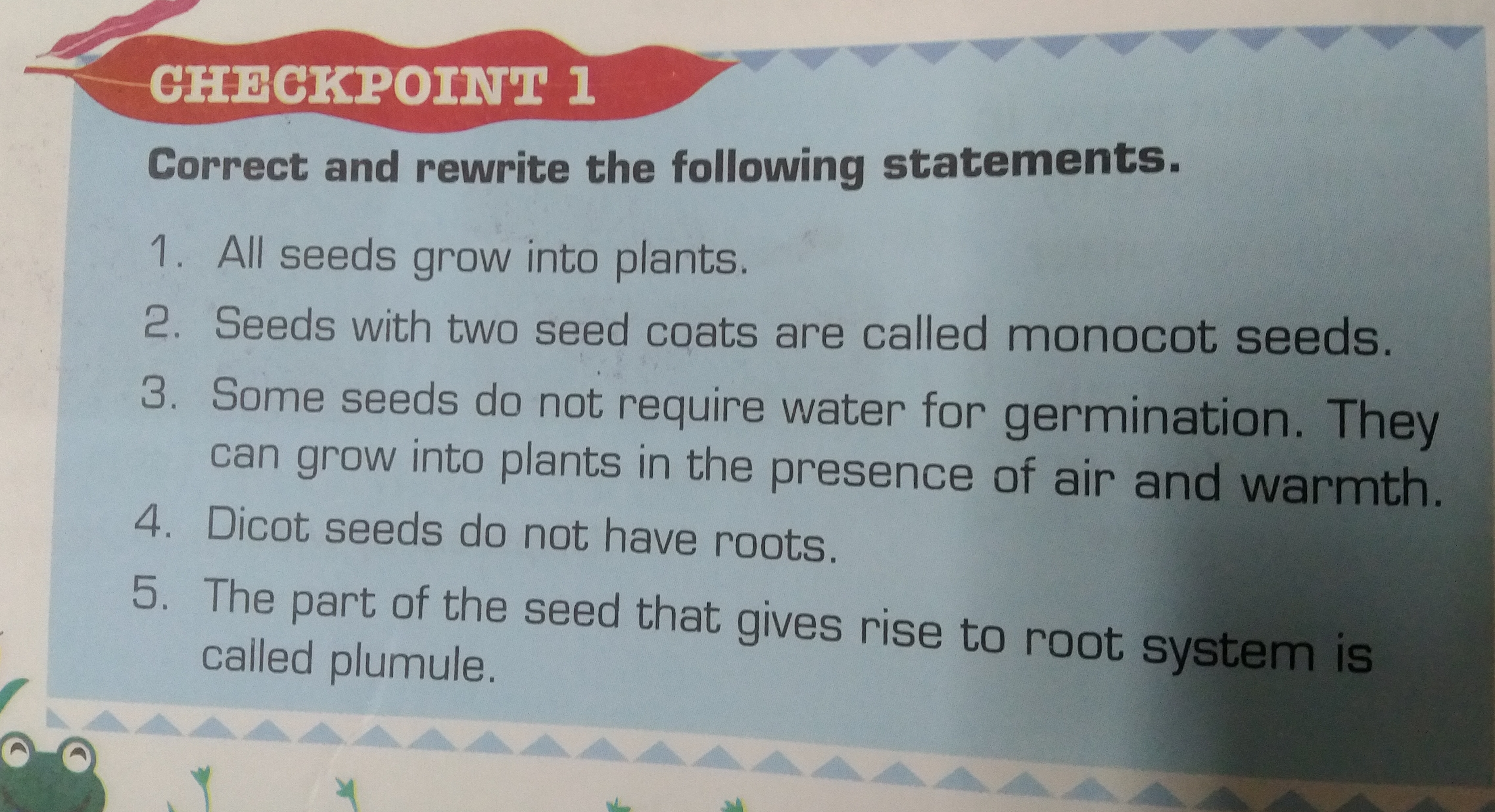 Give me the answers CHECKPOINT 1 Correct and