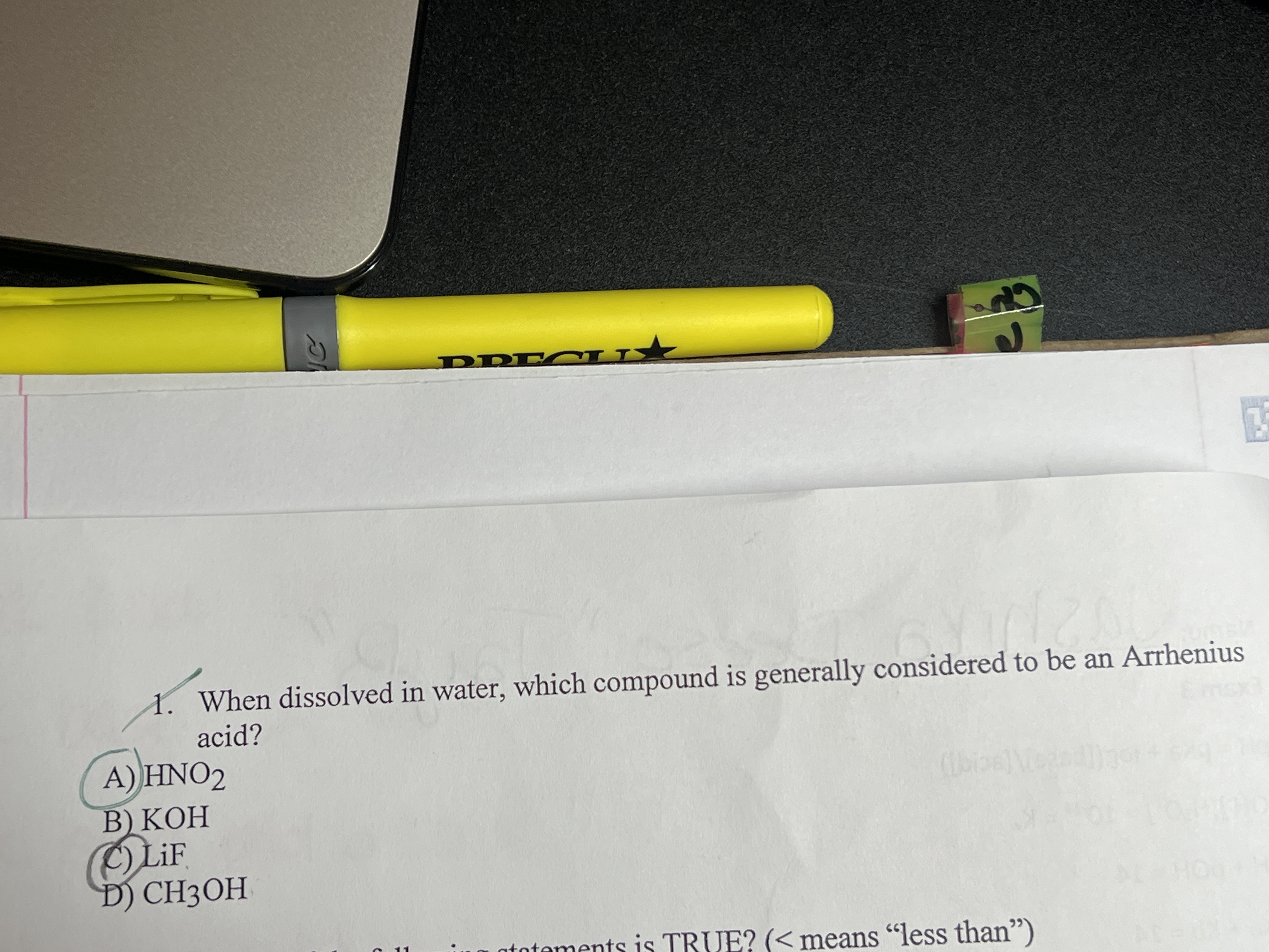 Explain number 1 1. When dissolved in water,