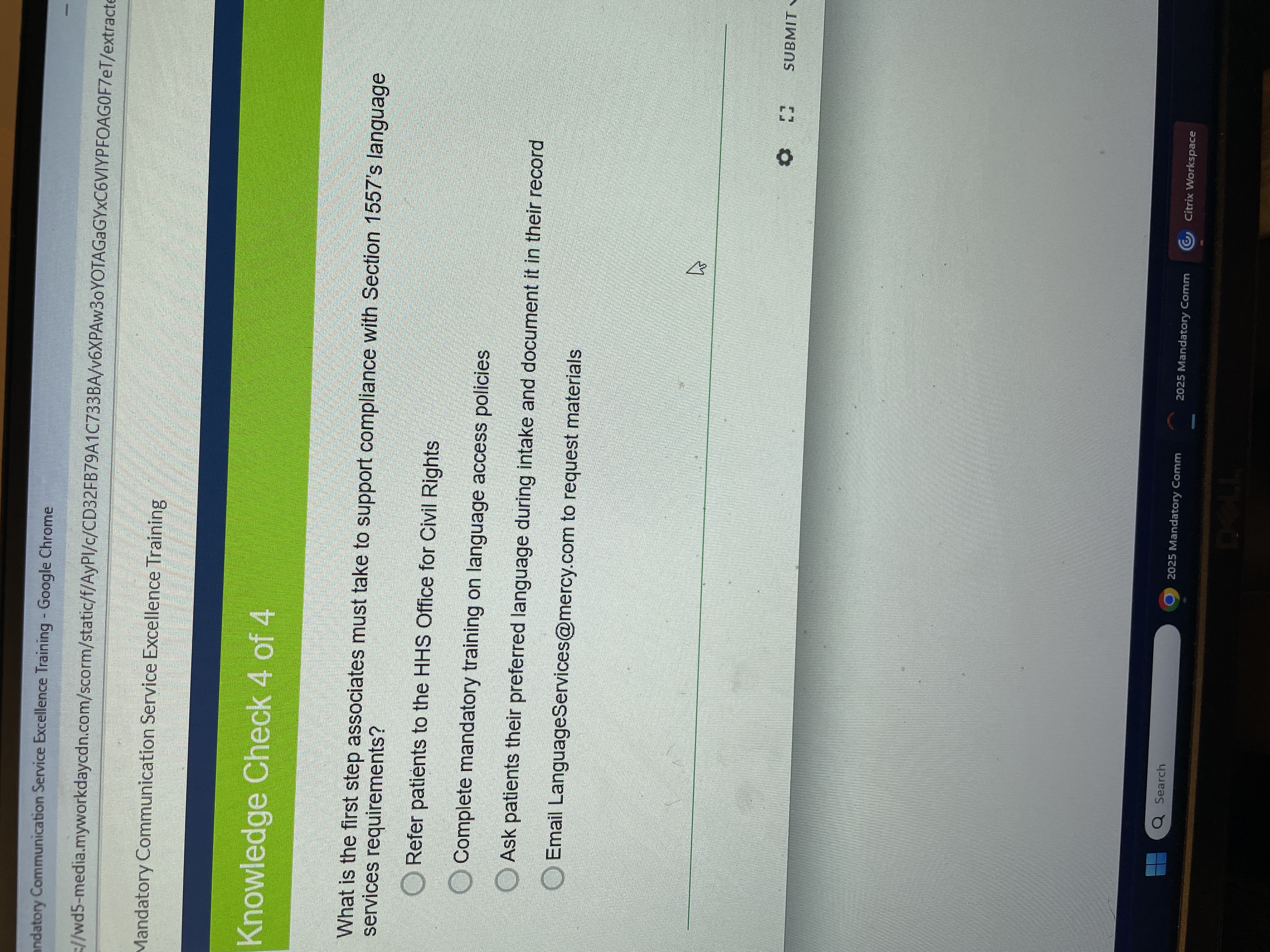 1 indatory Communication Service Excellence