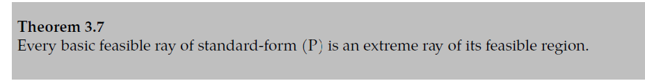 Theorem 3.7 Every basic feasible ray of