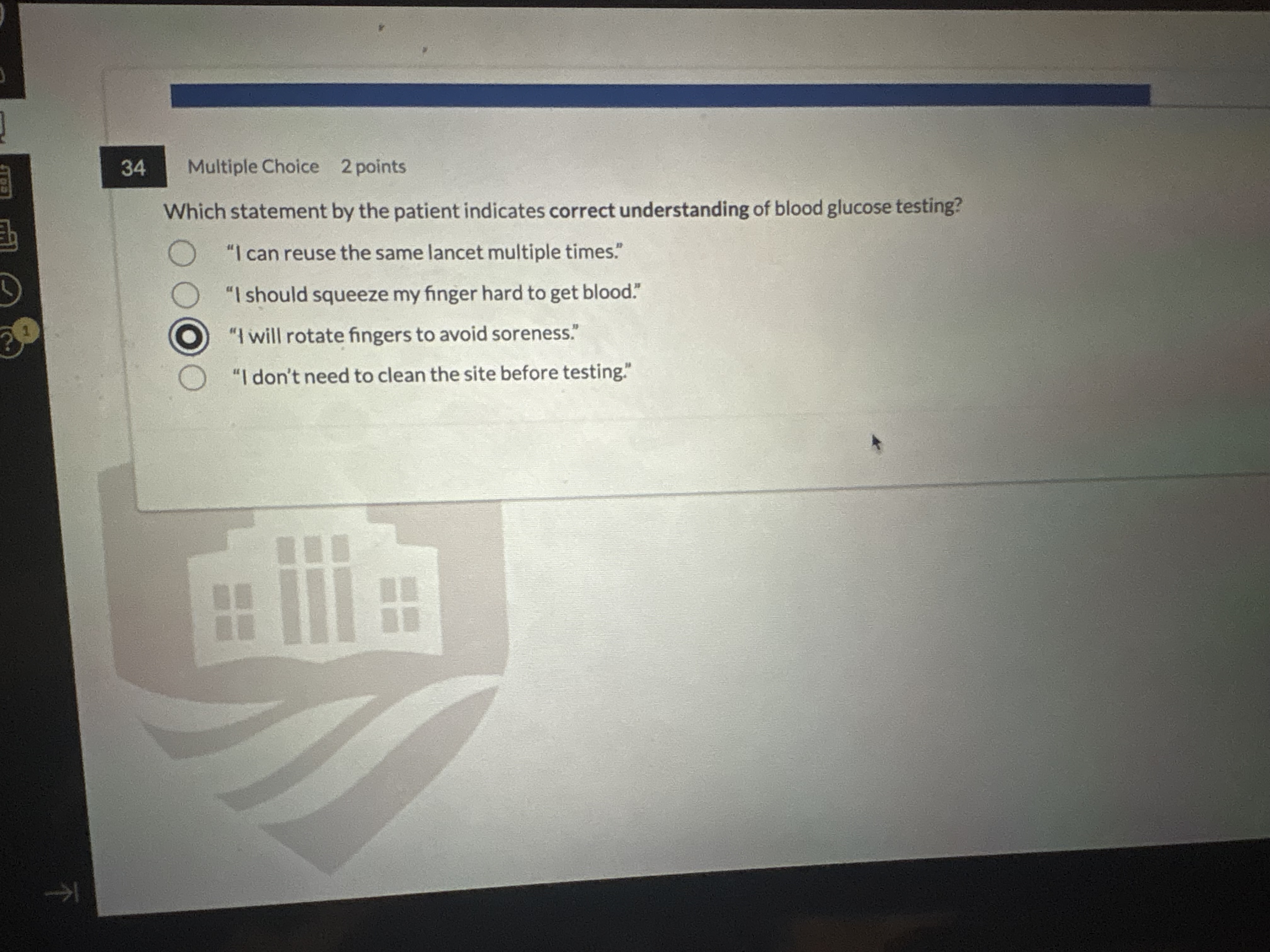 Multiple Choice 2 points Which statement by the