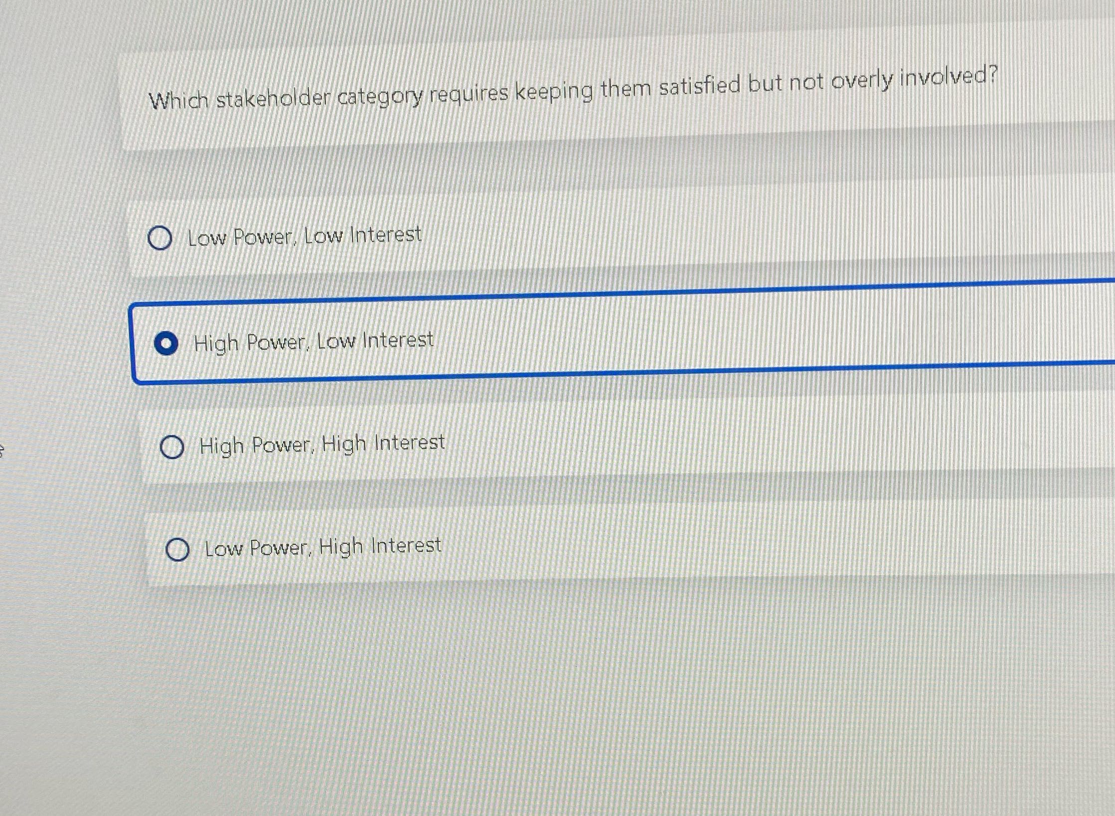 Solve Which stakeholder category requires keeping