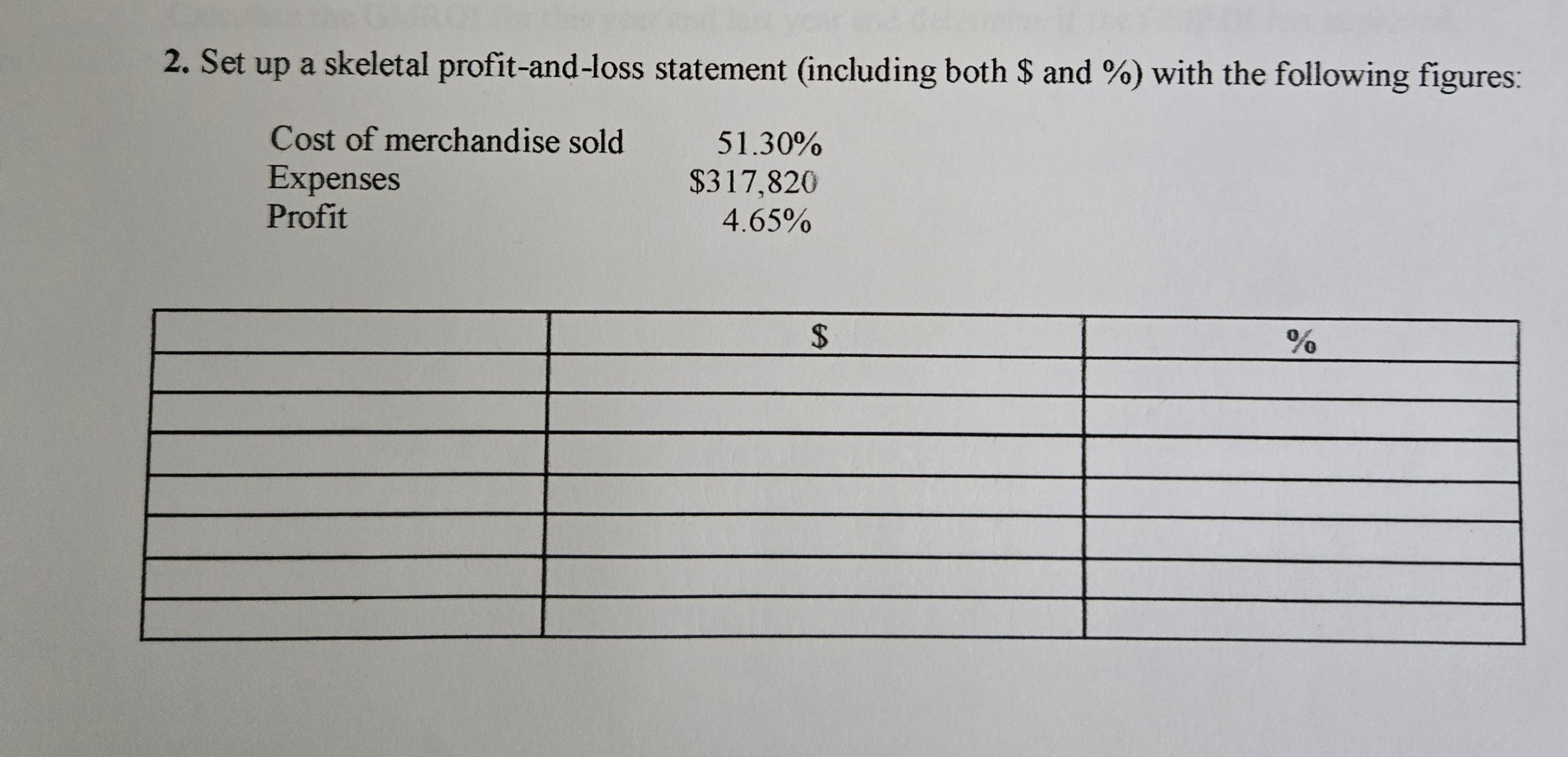 FSMD 355 merchandising mathematics 2. Set up a