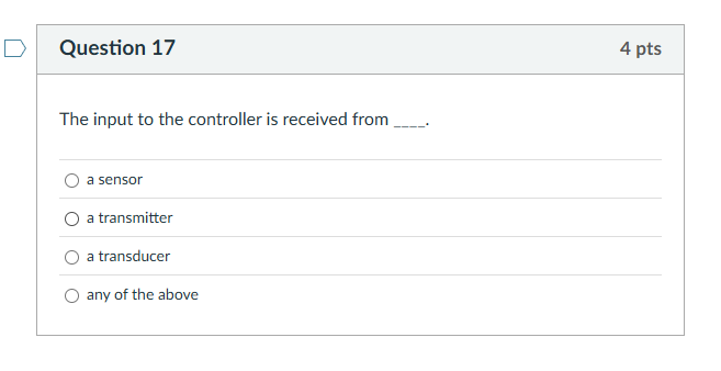 solve i The input to the controller is received